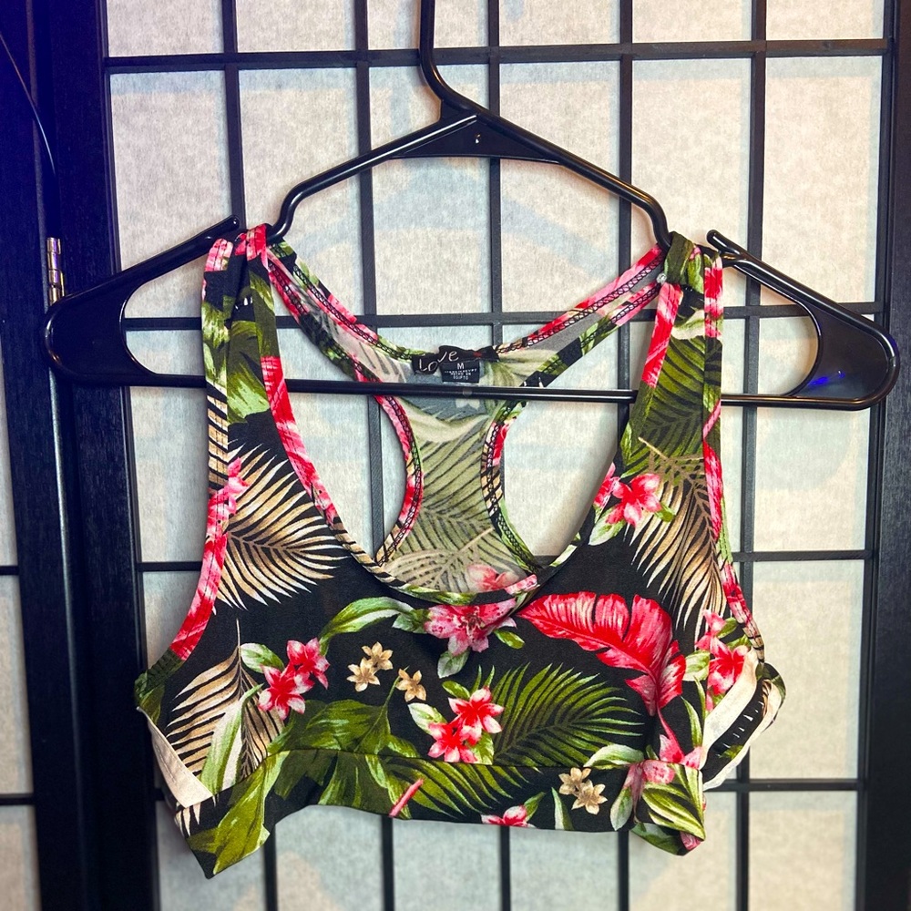 Floral sports bra/crop top